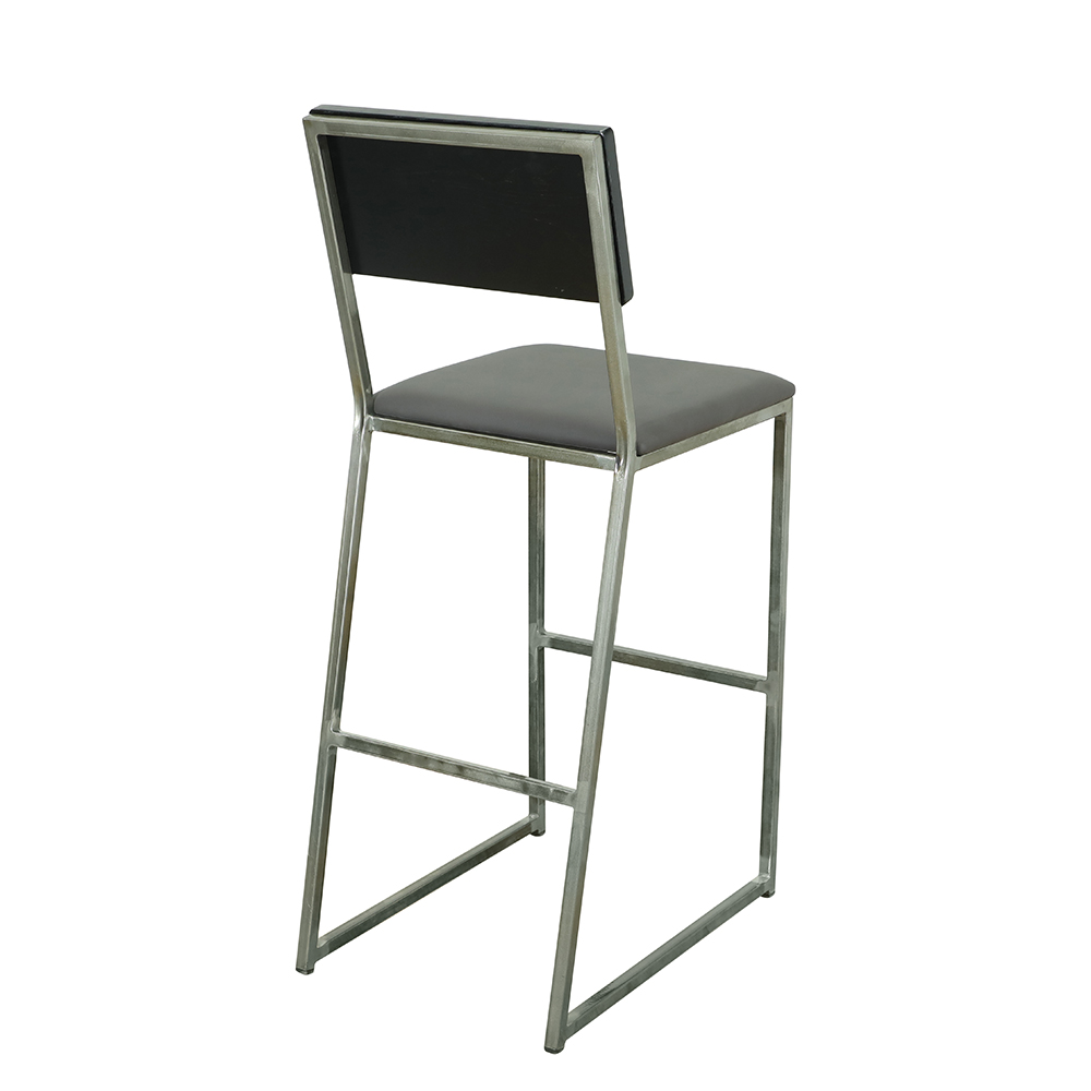 Black Upholstered Bar Stool Industrial